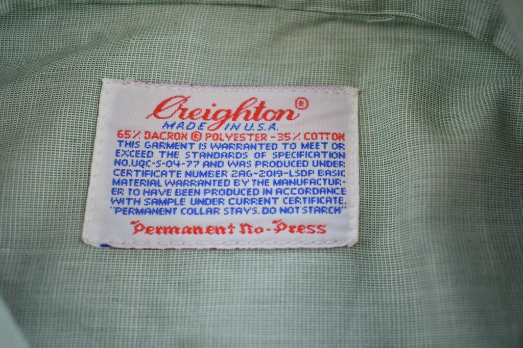 Vintage 1970s Crieghton Button Up Formal Casual Dress Shirt Made In USA