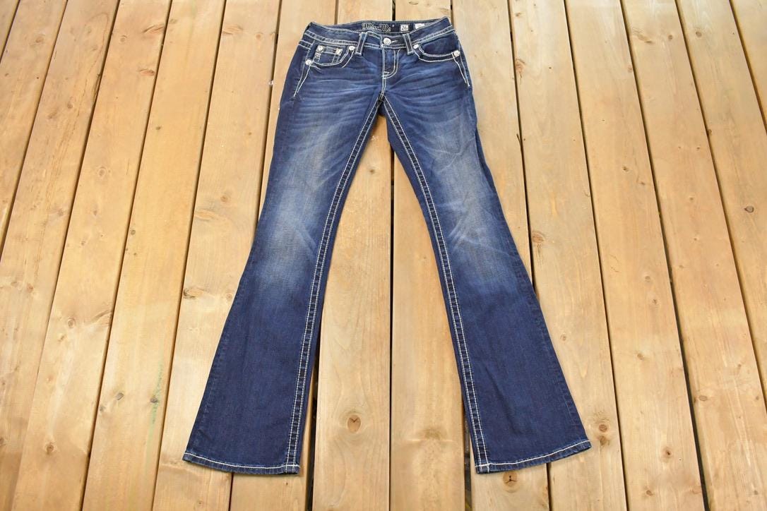 Vintage Deadstock Y2K Miss Me Bedazzled Low Rise Jeans Women's Size 26x31