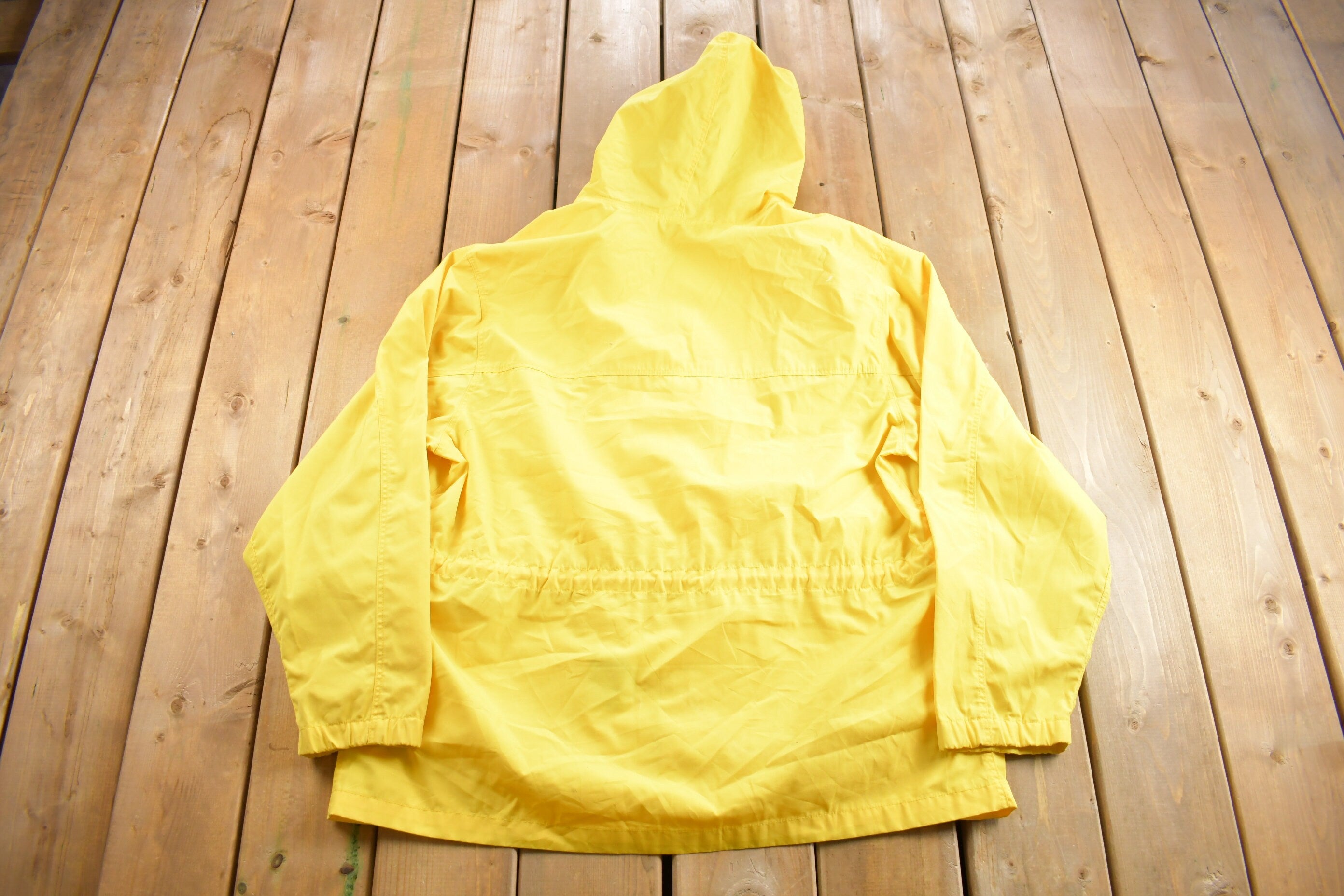 Vintage 1980s Blank Yellow Windbreaker Jacket