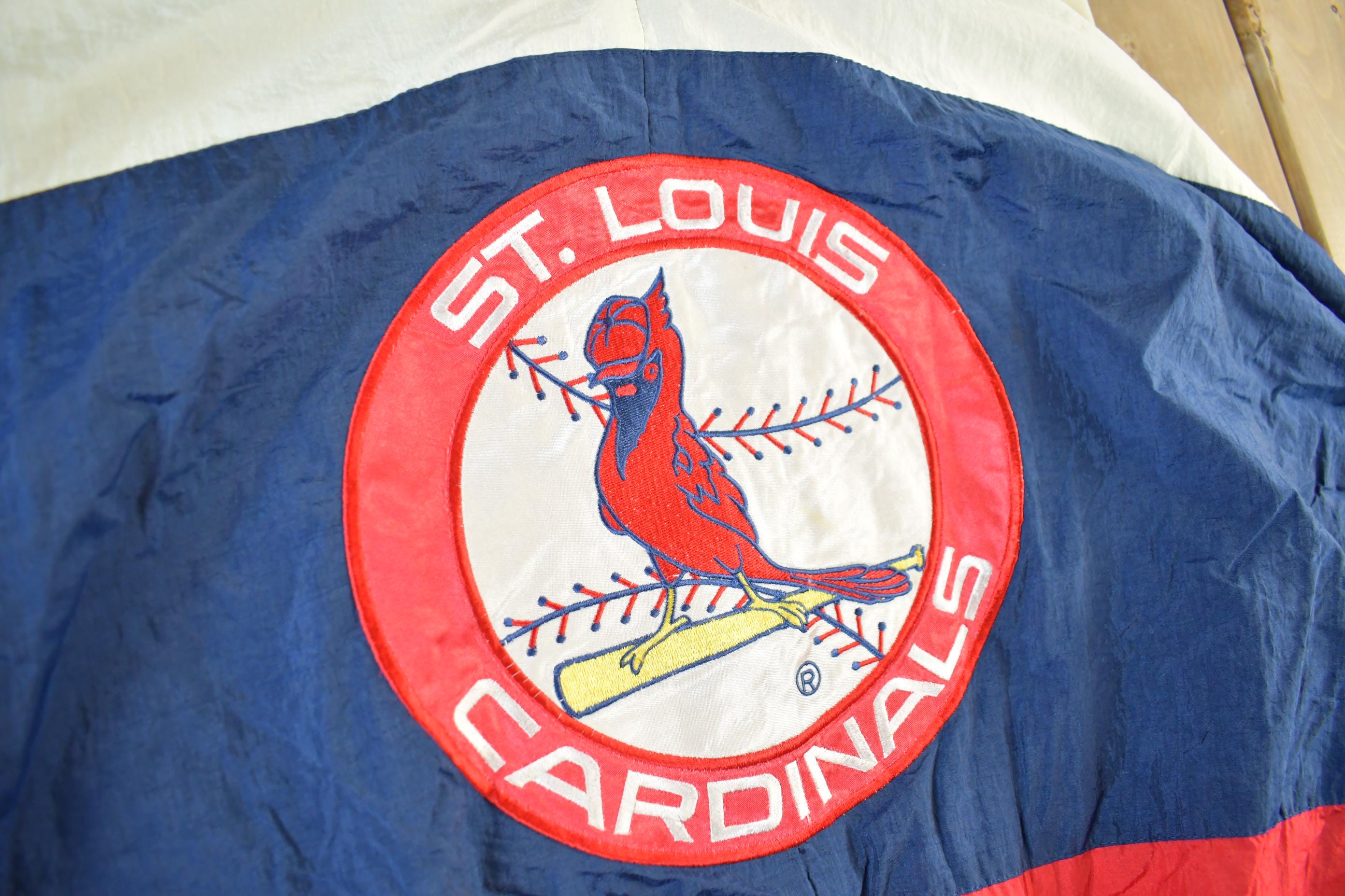 Vintage 1990s St. Louis Cardinals MLB Hooded Windbreaker Jacket Men's XL