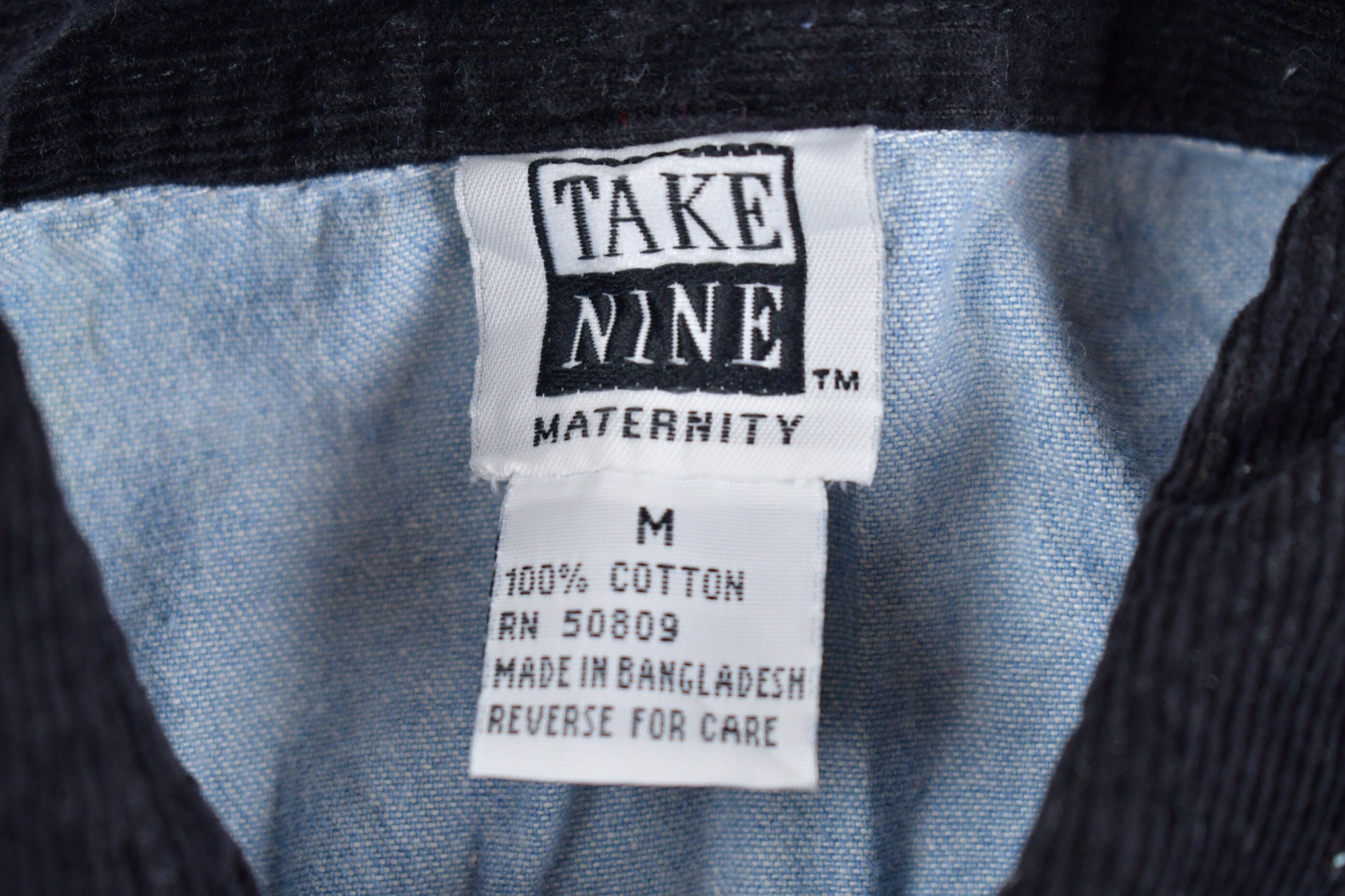 Vintage 1990s Take Nine Corduroy Collar Denim Button Up Shirt