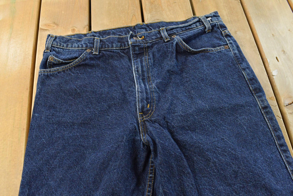 Vintage 1990s Levi's Two Horse Leather Tab Denim Dark Blue Jeans Men's 34 x 28 / 90s Levi's / Streetwear / Made in USA