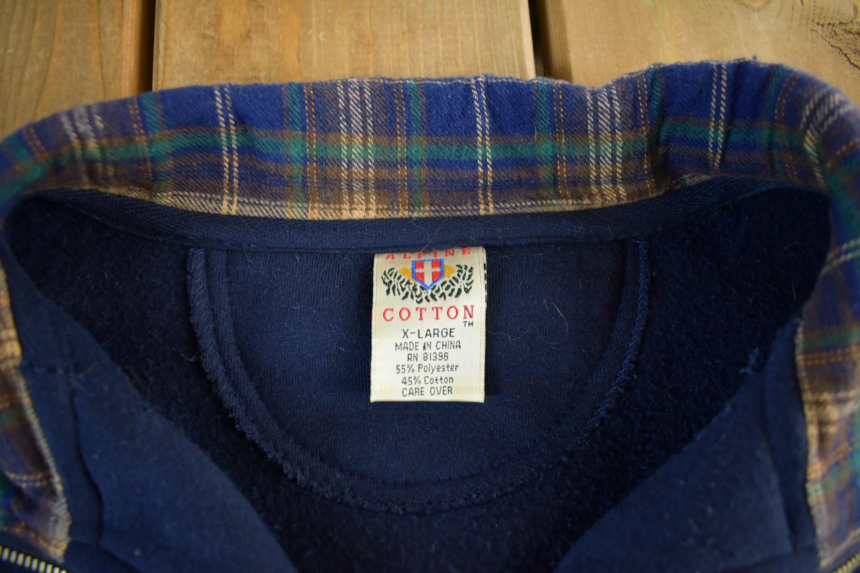 Vintage 1990s Alaska Travel Quarter Zip Sweatshirt Men's XL