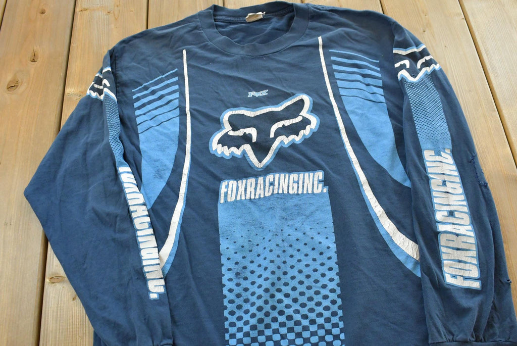 Vintage 1990s Fox Racing All Over Print Graphic Long Sleeve Shirt Mens /