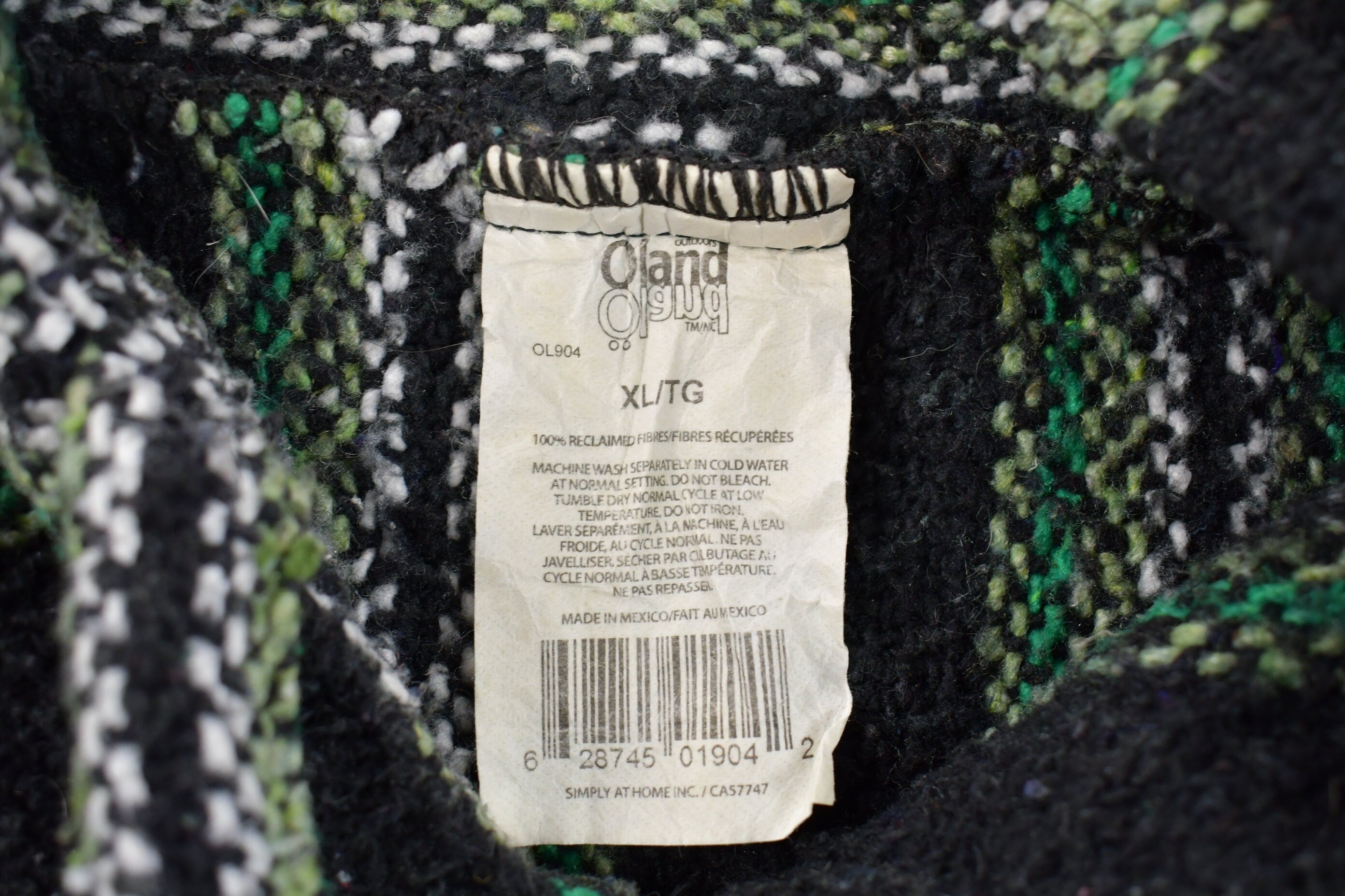 Vintage 1990s Hooded Pullover Striped Knit Poncho Blanket Hoodie