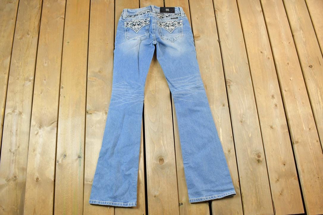 Vintage Y2K Miss Me Bedazzled Low Rise Jeans Size 26x31