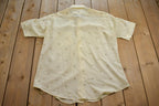 Vintage 1970s Sears Johnny Miller Leaf Patterned Button Up Formal Casual Shirt Made In Canada