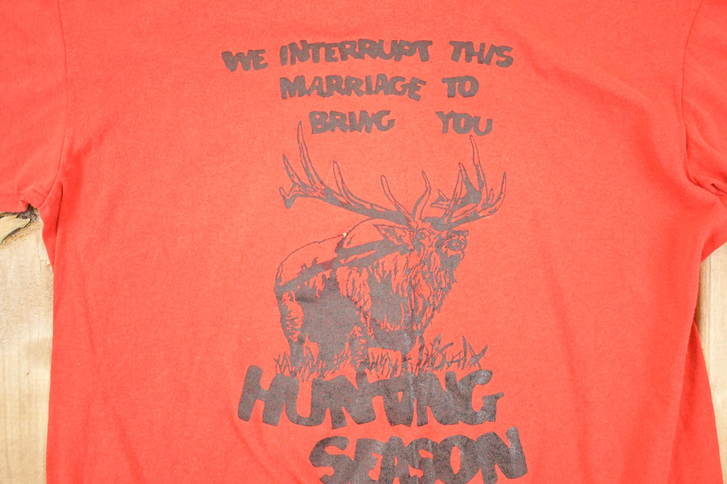 Vintage 1980s Hunting Season Souvenir Travel T-Shirt Men's S