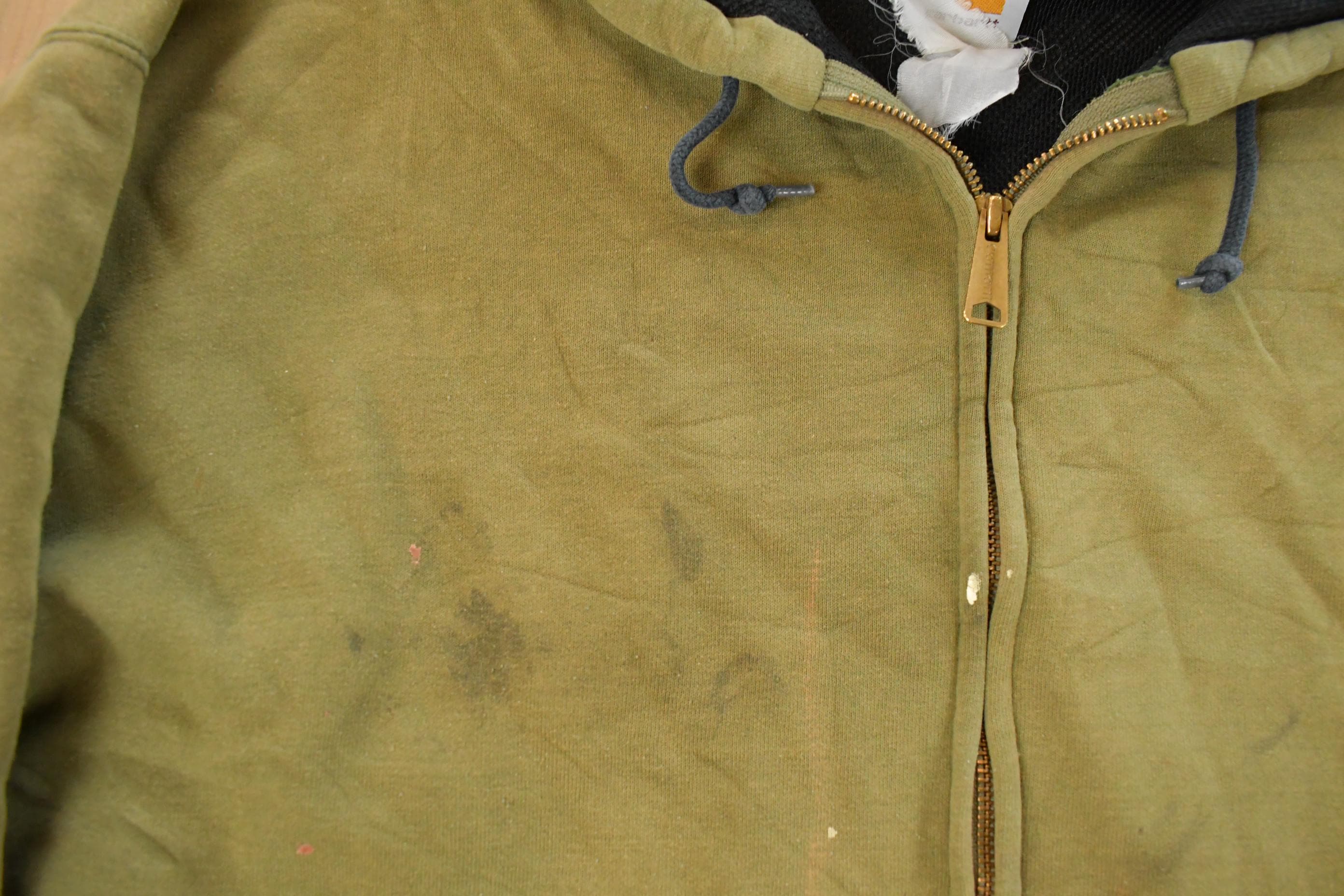 Vintage 1990s Carhartt Lined Full Zip Hoodie Sweatshirt Men's 2XL