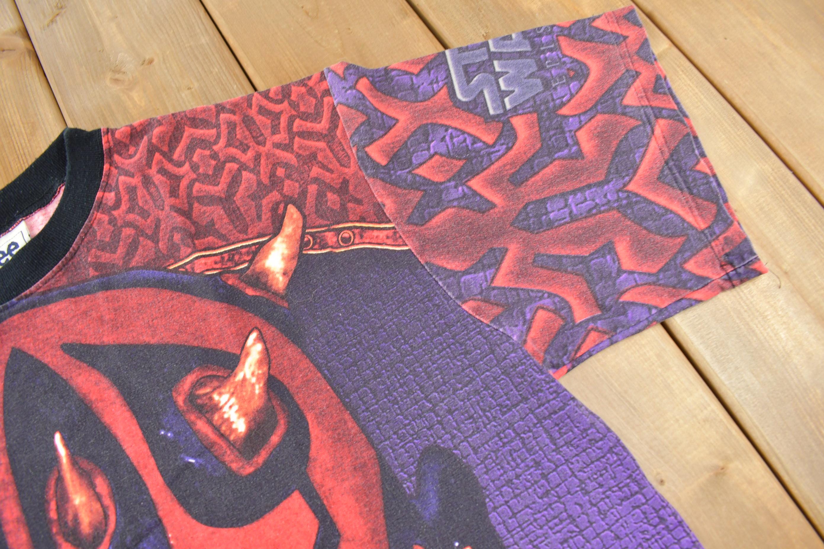 Vintage 1999 Darth Maul Sith Lord All Over Print Star Wars Episode 1 T-Shirt