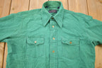Vintage 1990s Attitude Blank Green Button Up Shirt