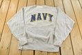 Vintage 1990s Navy Crewneck Sweatshirt Men's Large / 90s Crewneck / Army Military / Pro Weave / Spellout / Naval Academy