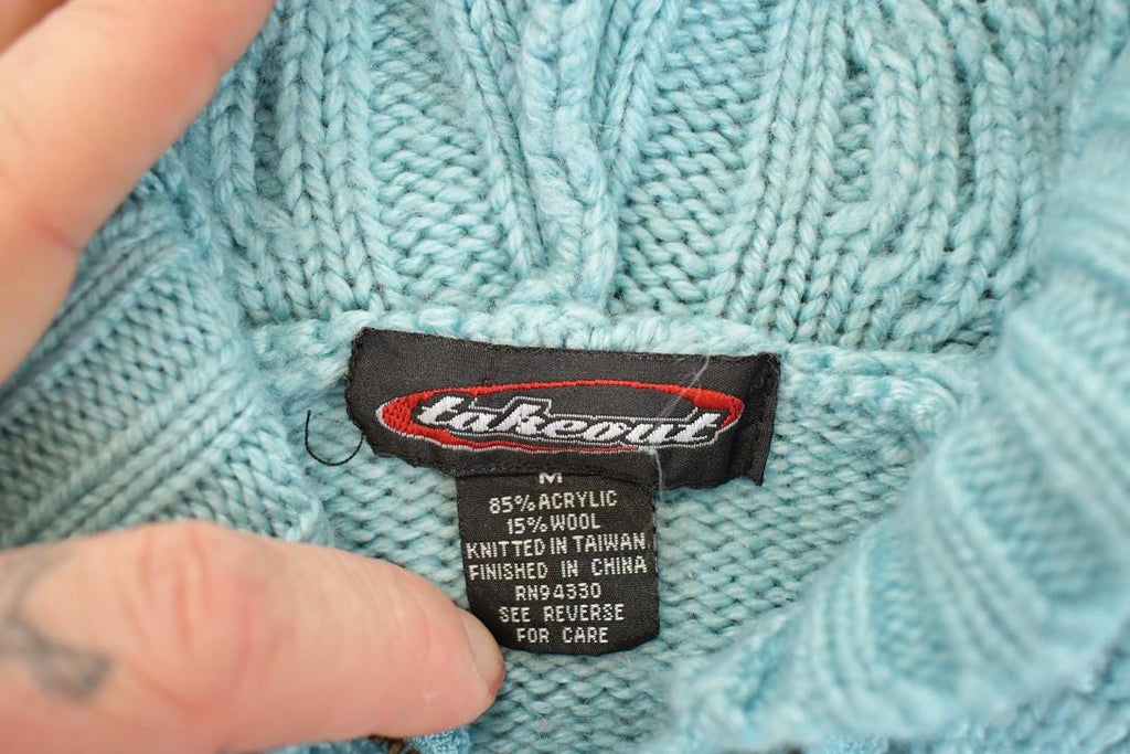 Vintage Y2K Takeout Cable Knit Cardigan Sweater Women's XS / 2000s Knitted Sweatshirt / Vintage Preppy Knits