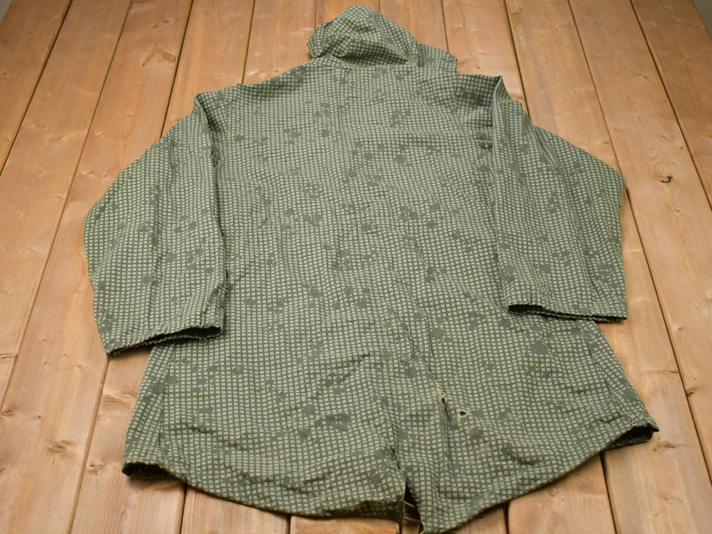 Vintage 2001 Military Hooded Overcoat Jacket /