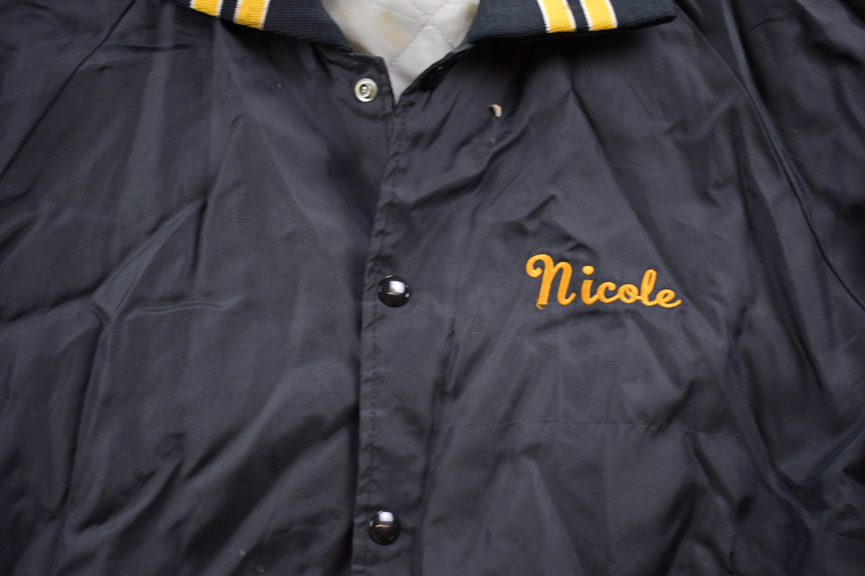 Vintage 1990s Hartwell Panthers Satin Bomber Jacket