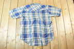 Vintage 1980s Outlaw Western Wear Plaid Button Up Shirt Men's L