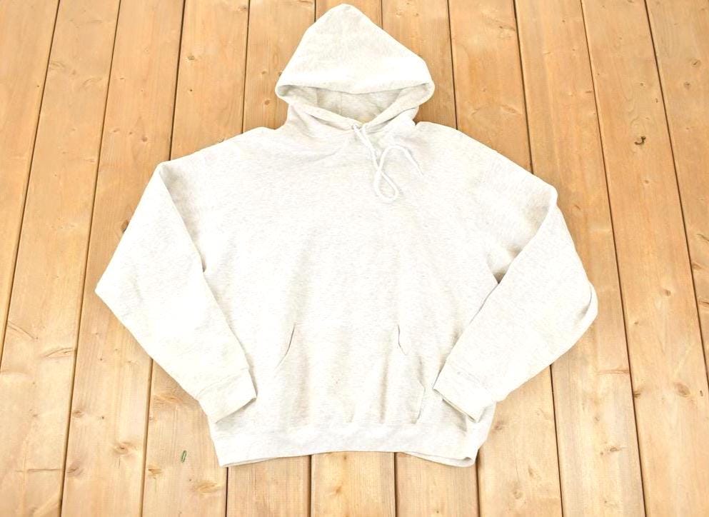 Vintage 1990s Tultex Maximum Sweats Blank Light Heather Grey Hoodie Sweatshirt Men's M