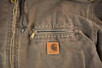 Vintage 2000s Carhartt Hooded Sherpa Lined Jacket Mens Large