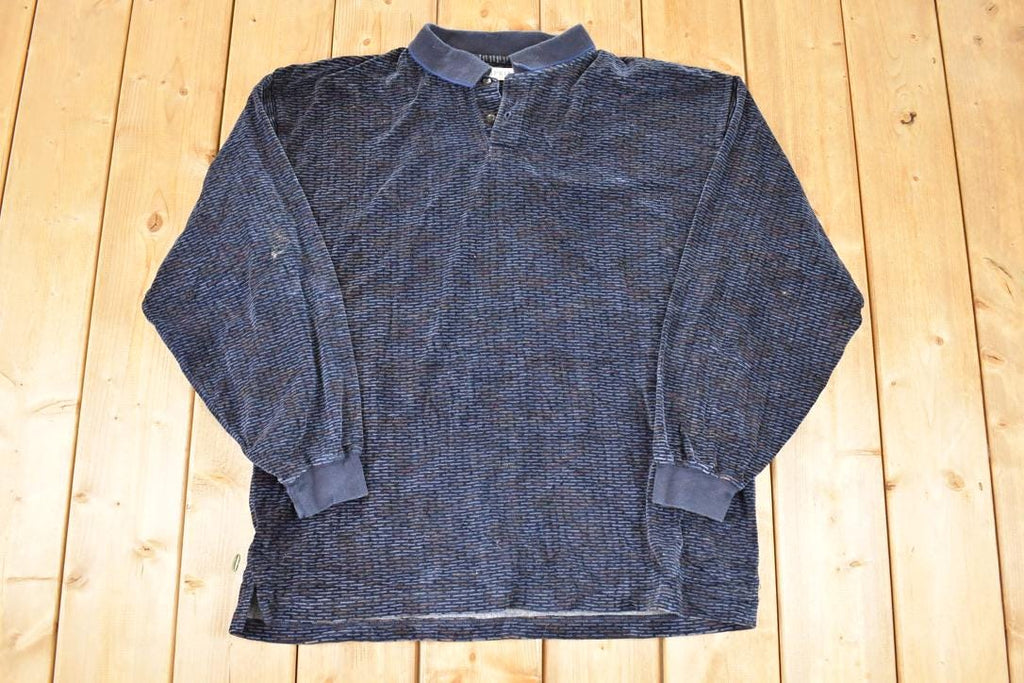 Vintage 1990s Imprints Quarter Button Up Shirt Mens L