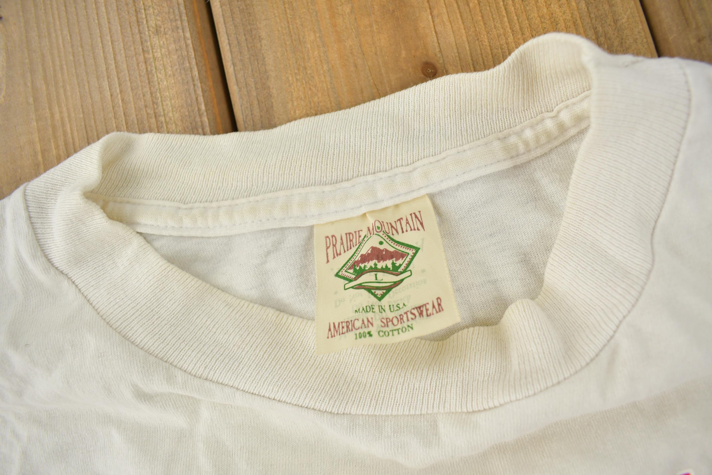 Vintage 1990s Rocky Mountain Oysters Rock Creek Lodge Montana Souvenir Travel T-Shirt Made In USA