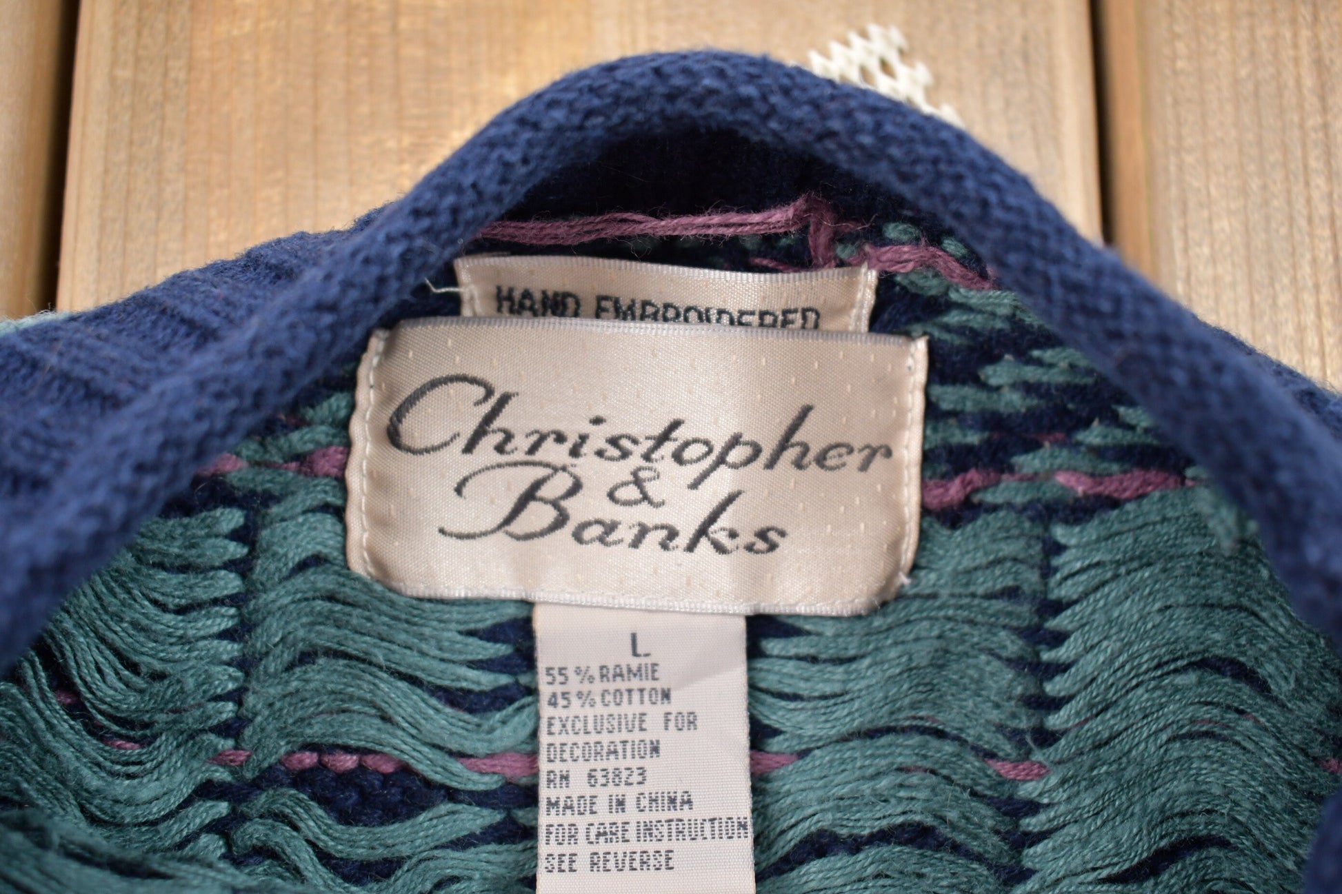 Vintage 1990s Christopher Banks Ice Skating Scene Knit Crewneck Sweater