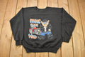 Vintage 1986 Hawg Gone Wild 3D Emblem Biker Graphic Raglan Crewneck Sweatshirt