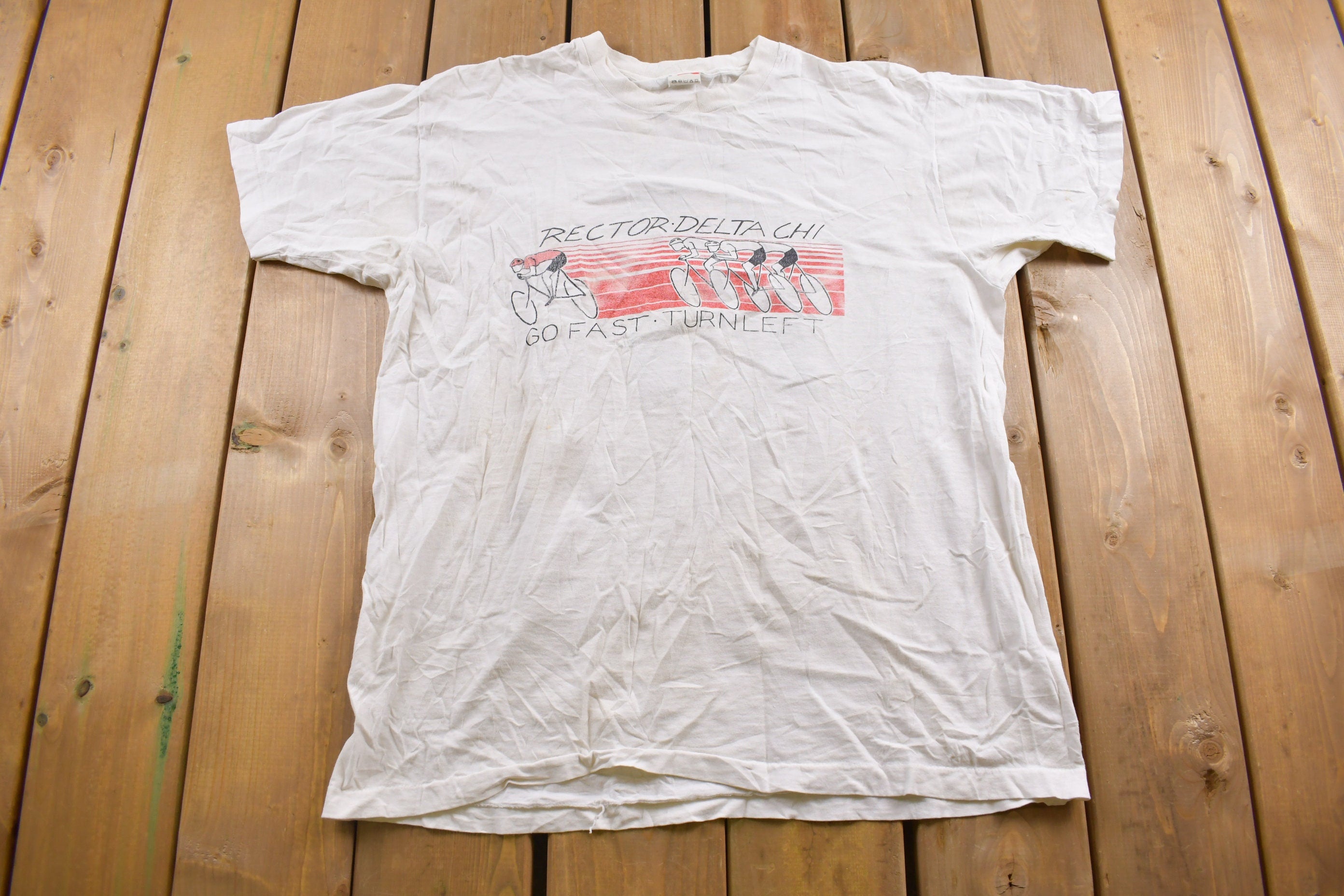 Vintage 1988 Fruit of the Loom Bike Race Graphic T Shirt