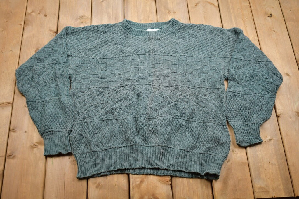 Vintage 1990s Barrel 2 3D Cable Knit Crewneck Sweater