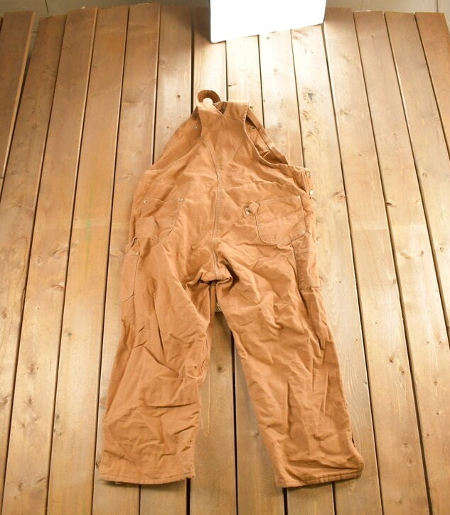 Vintage 1990s Carhartt Double Knee Canvas Overalls Size 50x30