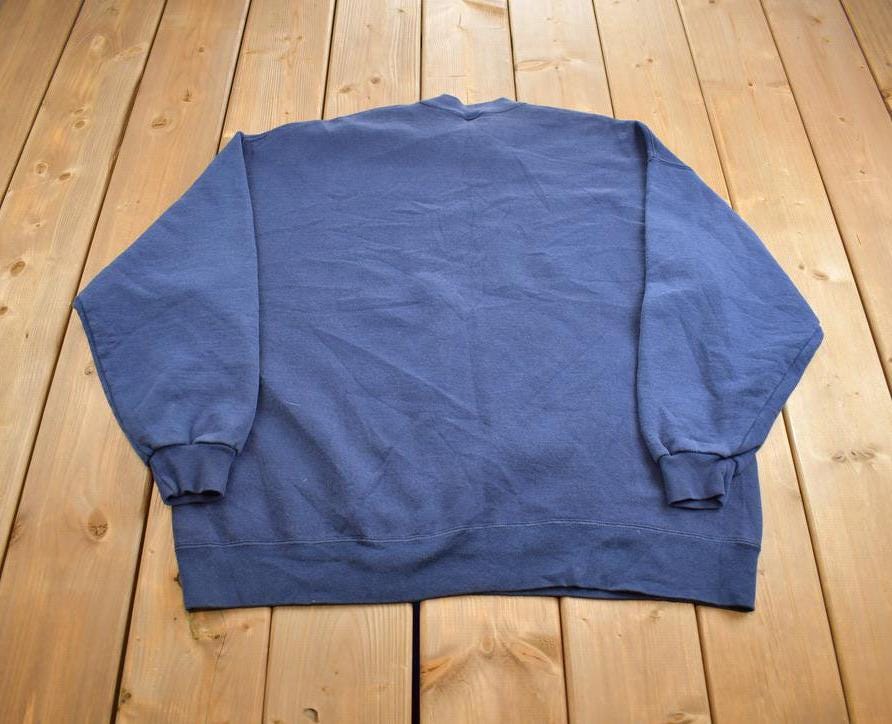 Vintage 1990s Blank Blue Crewneck Sweatshirt Made In USA