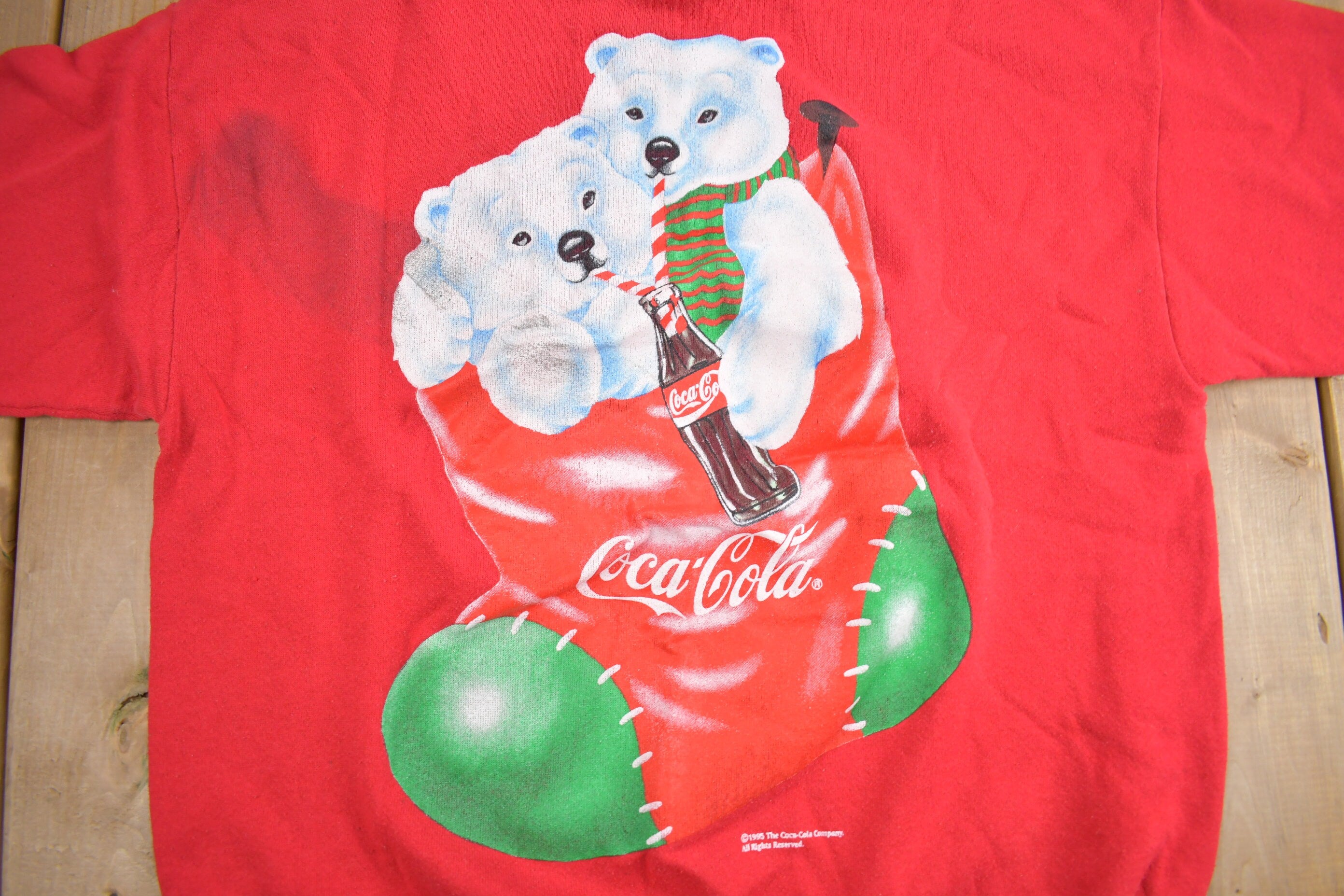 Vintage 1995 Coca Cola Polar Bear Crewneck Sweatshirt