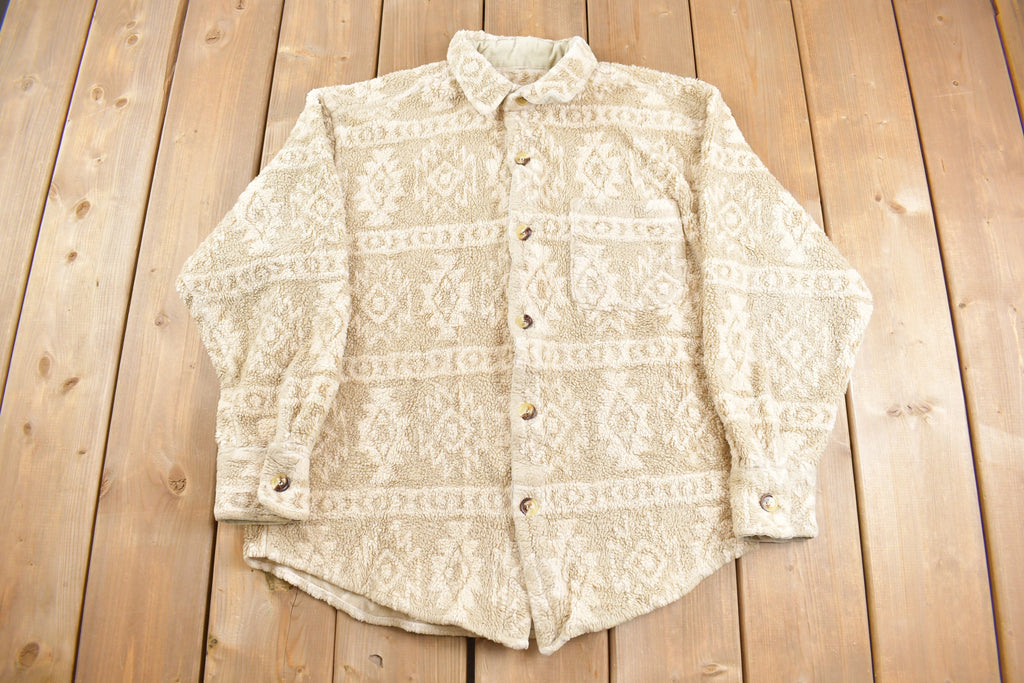 Vintage 1990s True Grit Aztec Fleece Sweater