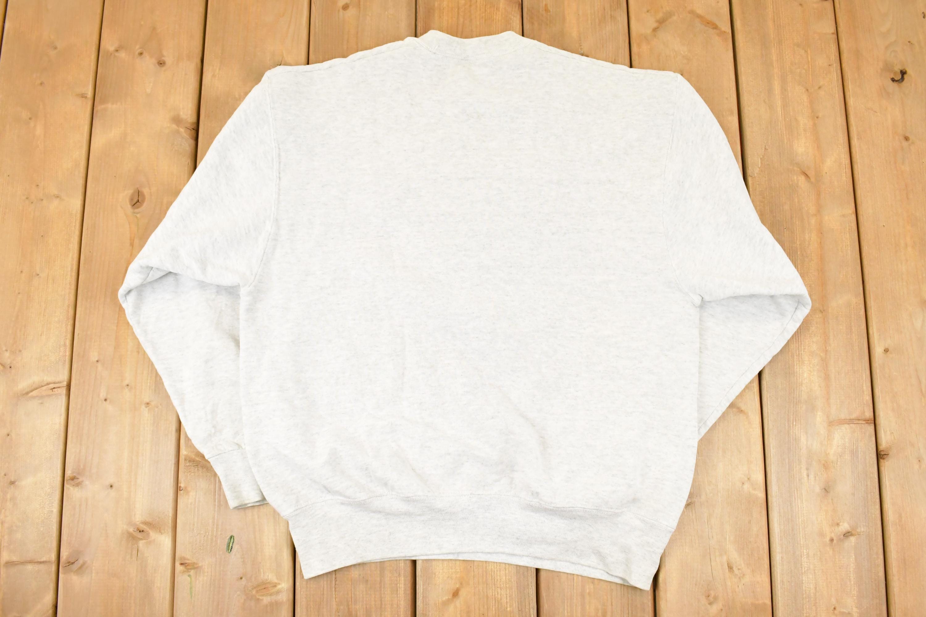 Vintage 1990s Minnesota Floral Embroidered Crewneck Sweatshirt Men's L