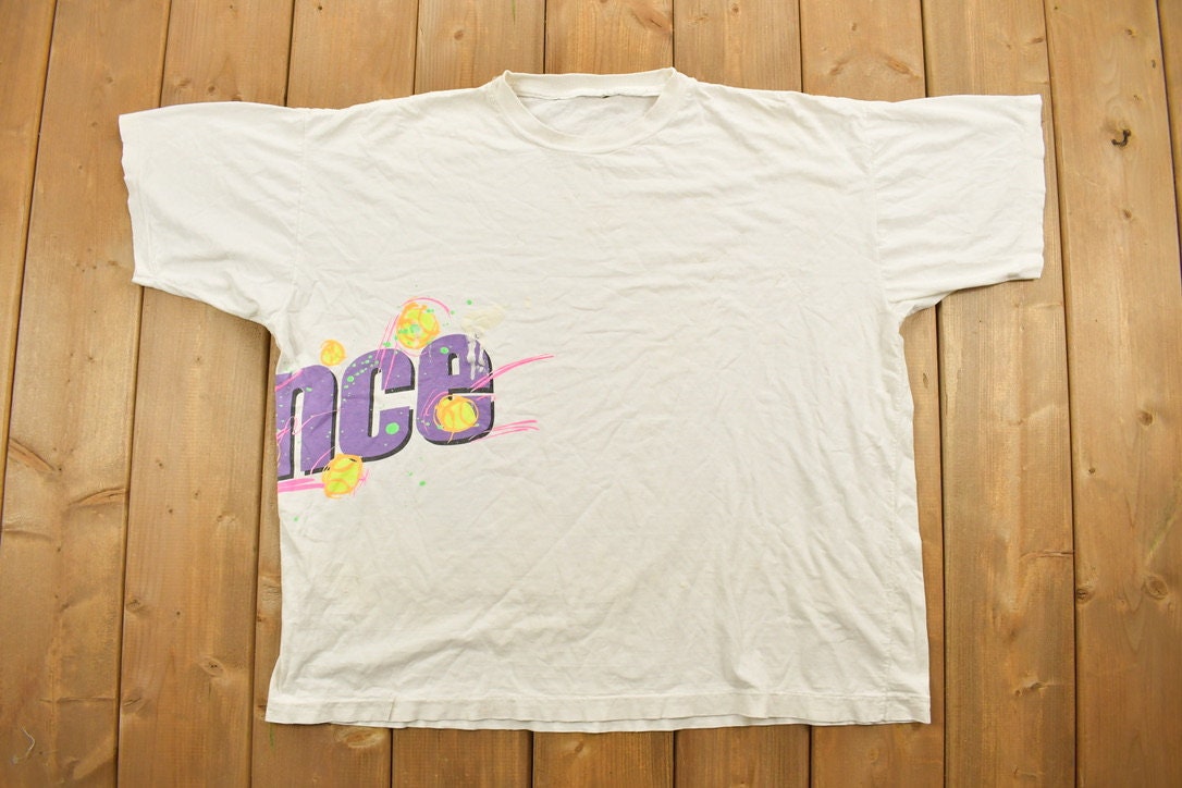 Vintage 1990s Prince Colorful Paint Splatter Graphic T-Shirt