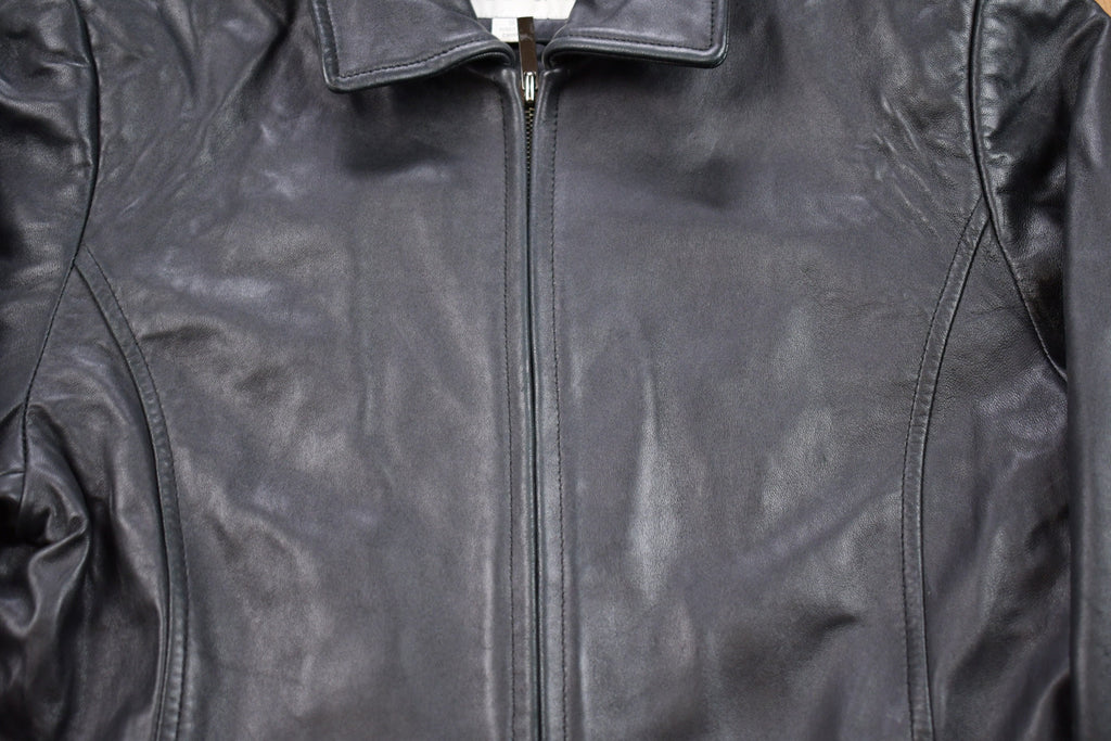 Vintage 1990s Liz Claiborne Leather Varsity Jacket