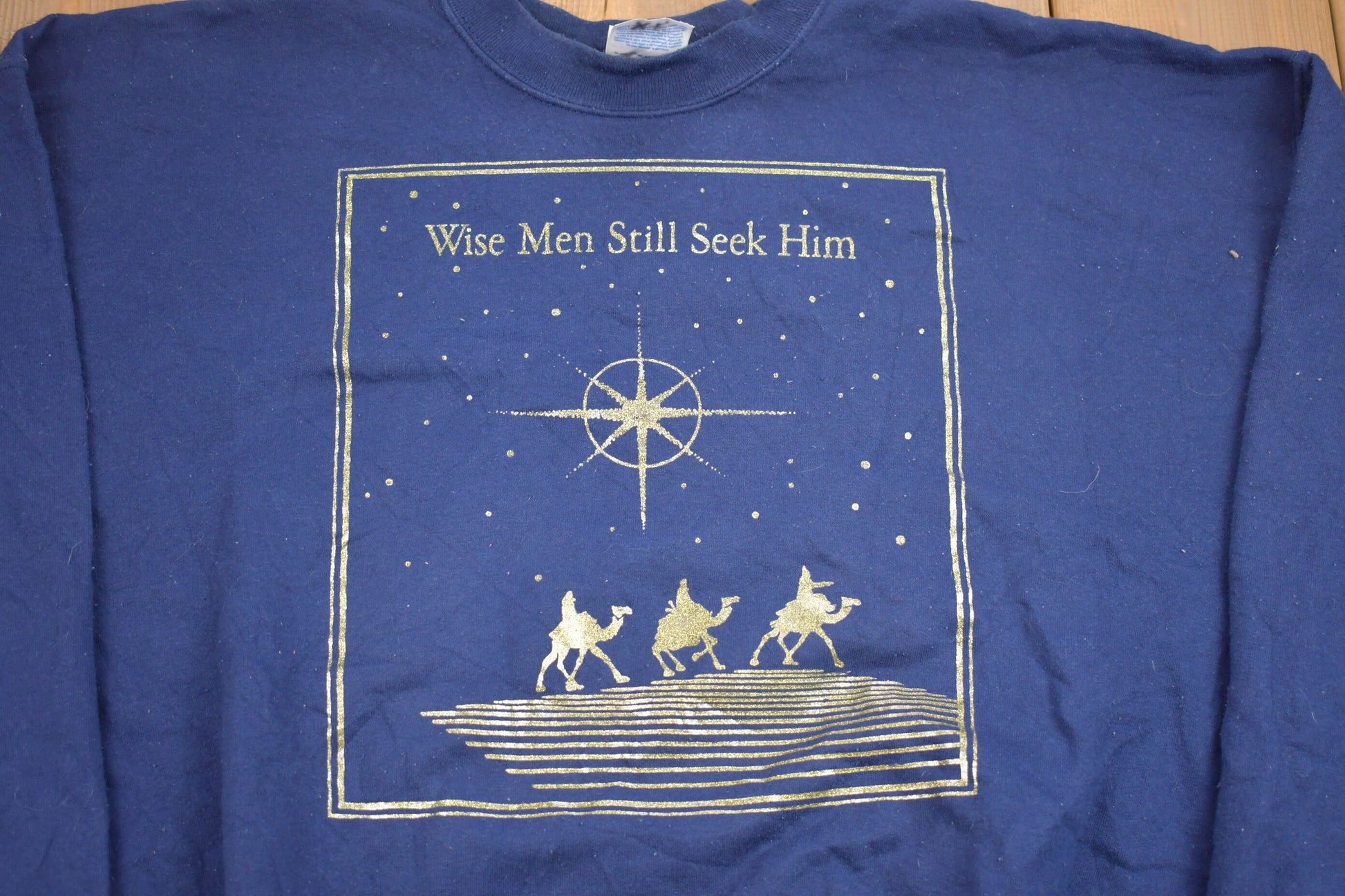 Vintage 1990s 3 Wisemen Desert Camel Graphic Crewneck Sweatshirt / 90s Crewneck / Streetwear / Travel And Tourism / Wise Men