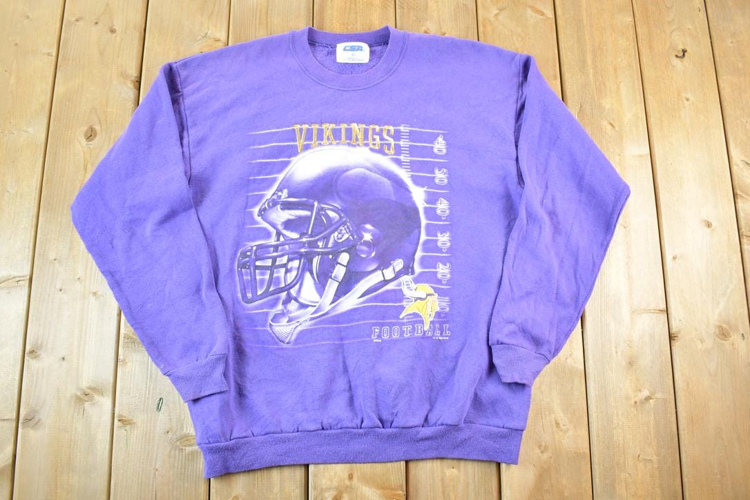 Vintage 1990s Minnesota Vikings NFL Crewneck Sweatshirt Size XL
