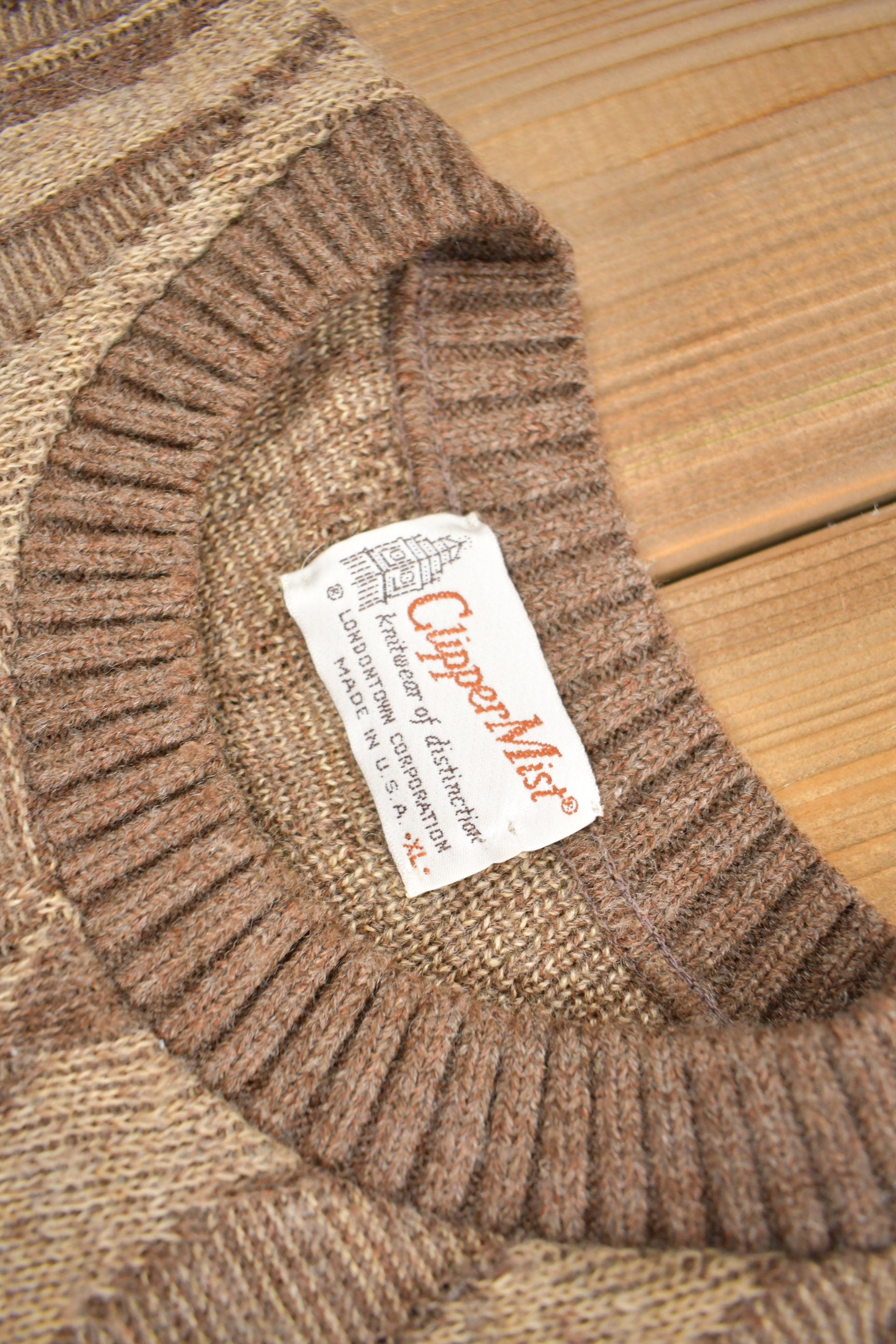 Vintage 1960s Clippermist Wool Knit Sweater  True Vintage  60s Sweater  Made In USA