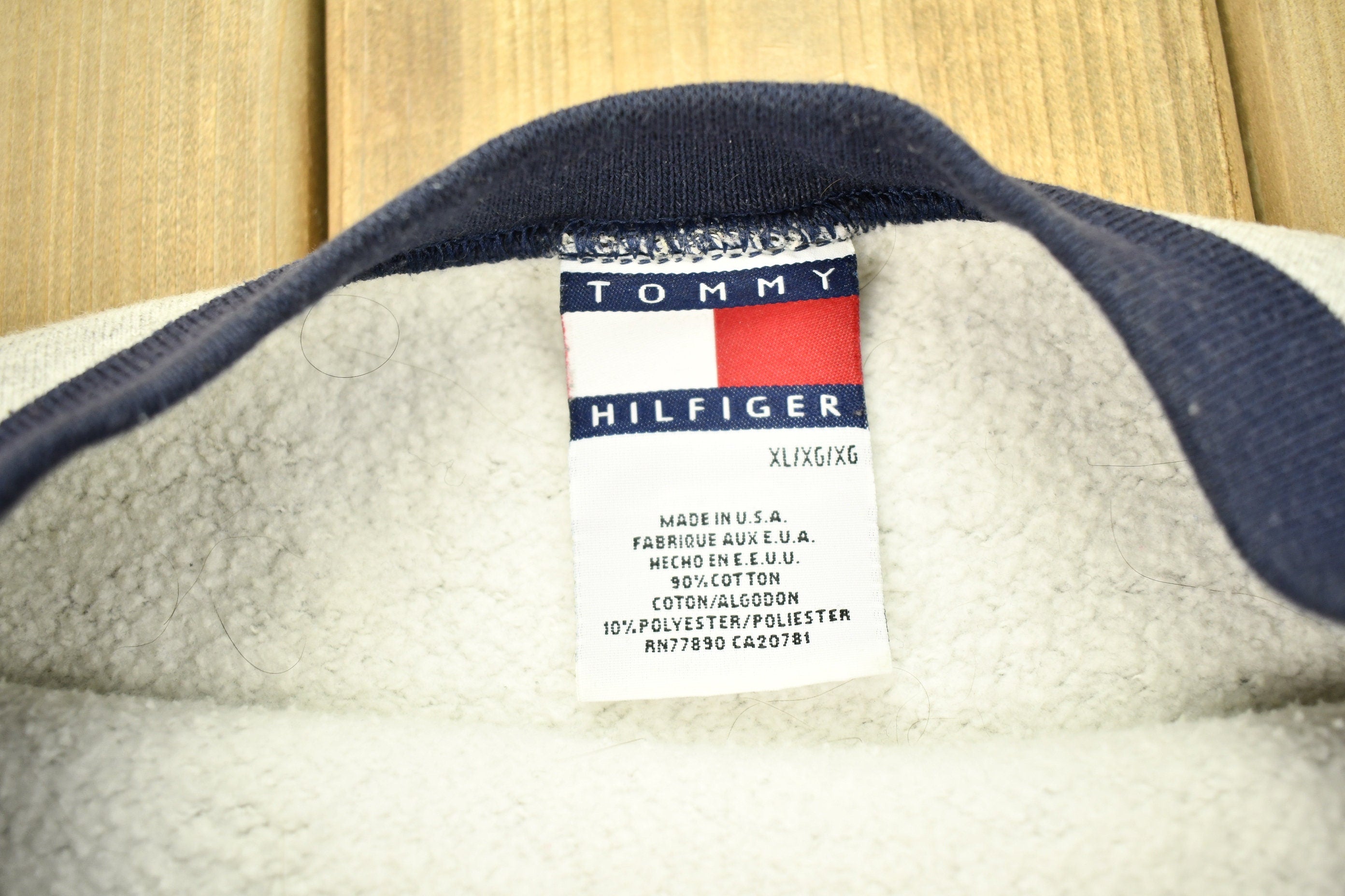 Vintage 1990s Tommy Hilfiger Big Flag Crewneck Sweatshirt Made In USA