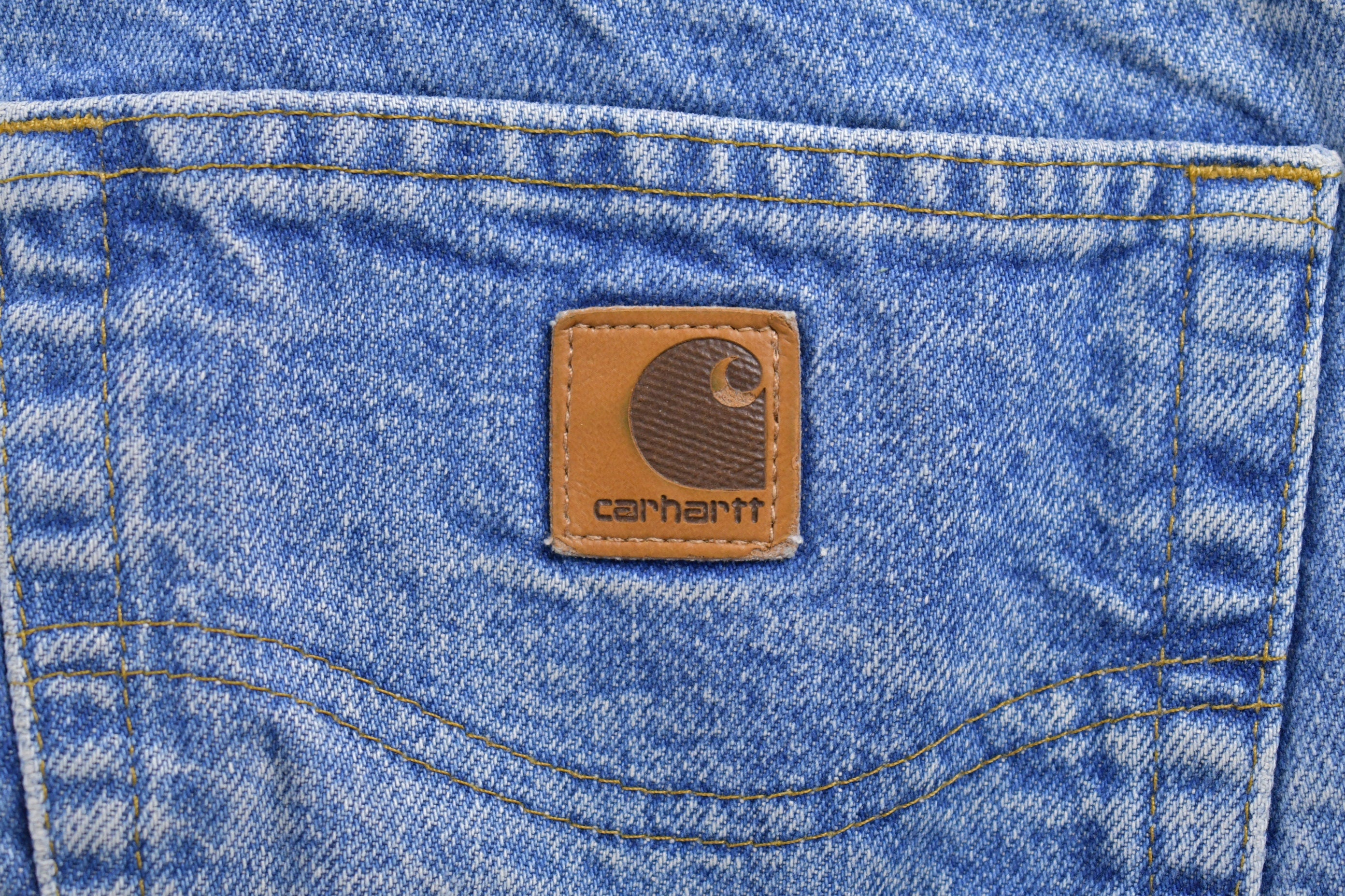 Vintage 1990s Carhartt Plaid Lined Work Jeans Size 31 x 29