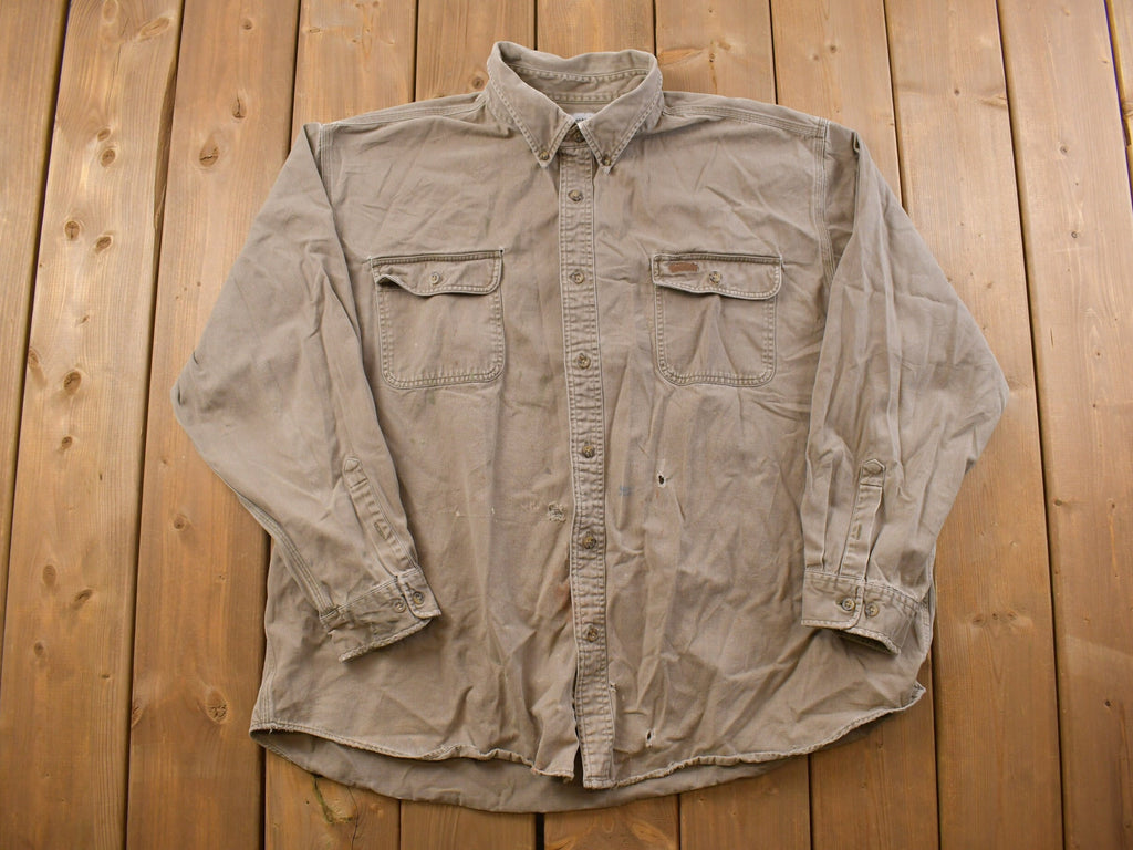 Vintage 1990s Carhartt Rugged Outdoor Wear Button Up Shirt