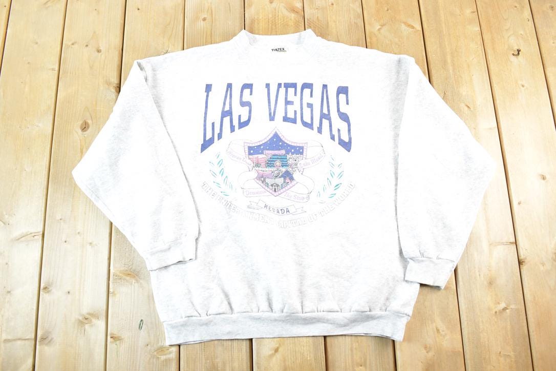 Vintage 1990s Las Vegas Crewneck Sweatshirt Mens XL / 90s Souvenir Crewneck Made In USA / Vintage Souvenir Crewneck / Streetwear / Travel