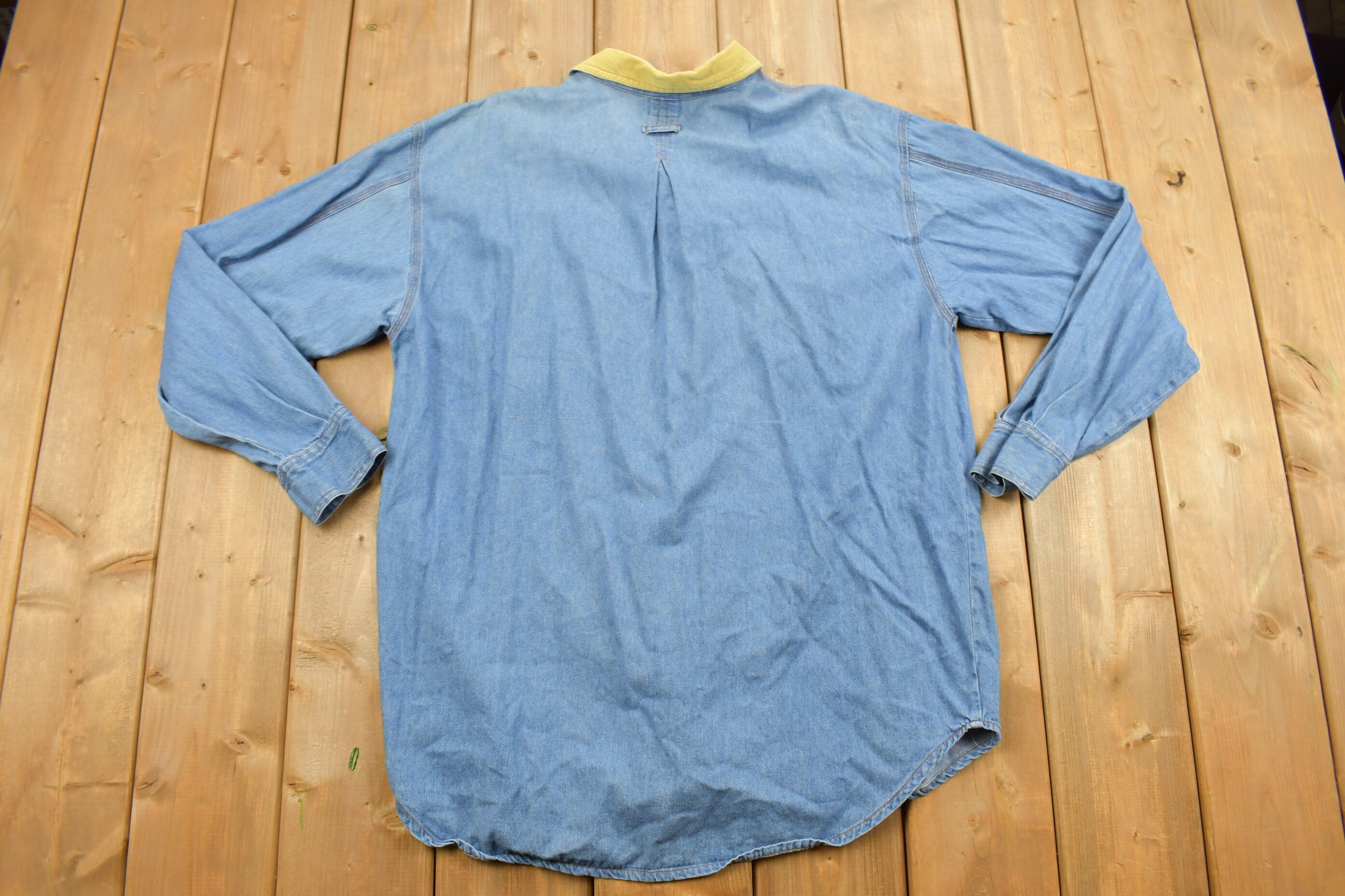 Vintage 1990s Outline Denim Button Up Shirt