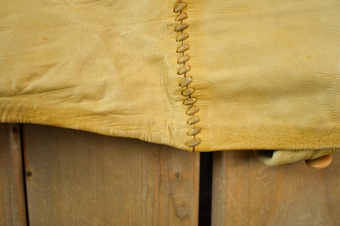 Vintage 1970s Tan Rawhide Leather Vest