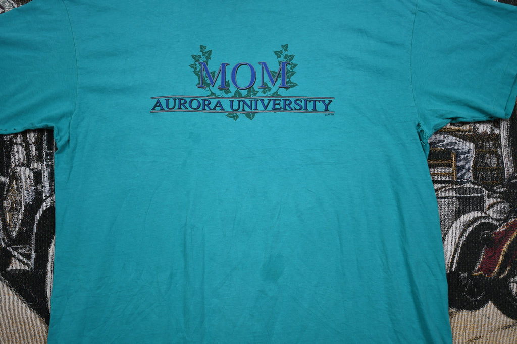 Vintage 1990s Aurora University Mom Graphic T Shirt