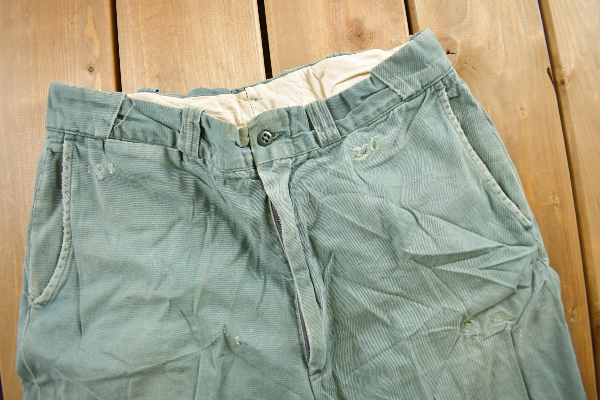 Vintage 1980s Distressed Chino Pants Size 32 x 27