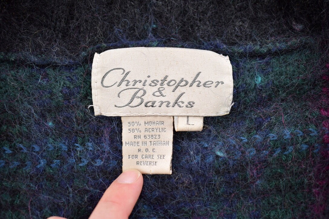 Vintage 1990s Christopher & Banks Mohair Knitted V-Neck Sweater