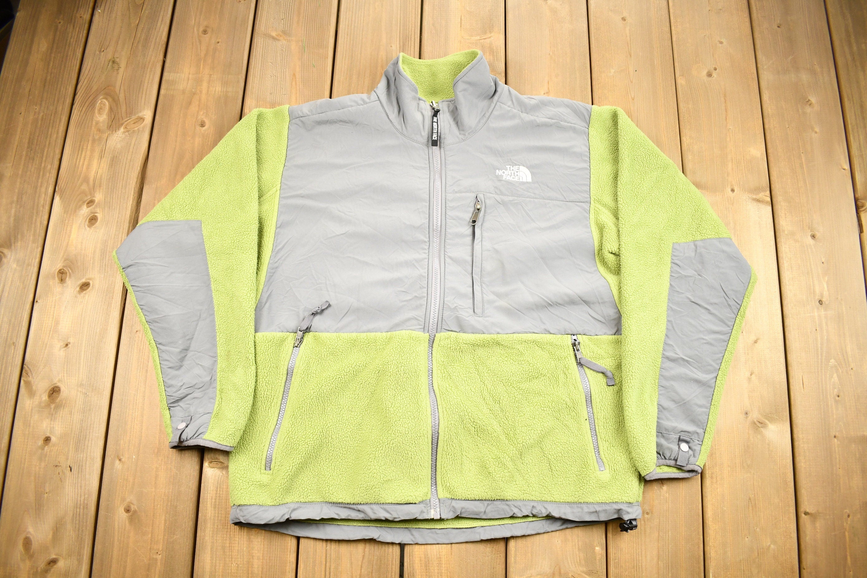 Vintage 1990s Lime Green The North Face Denali Fleece Women's Sweater