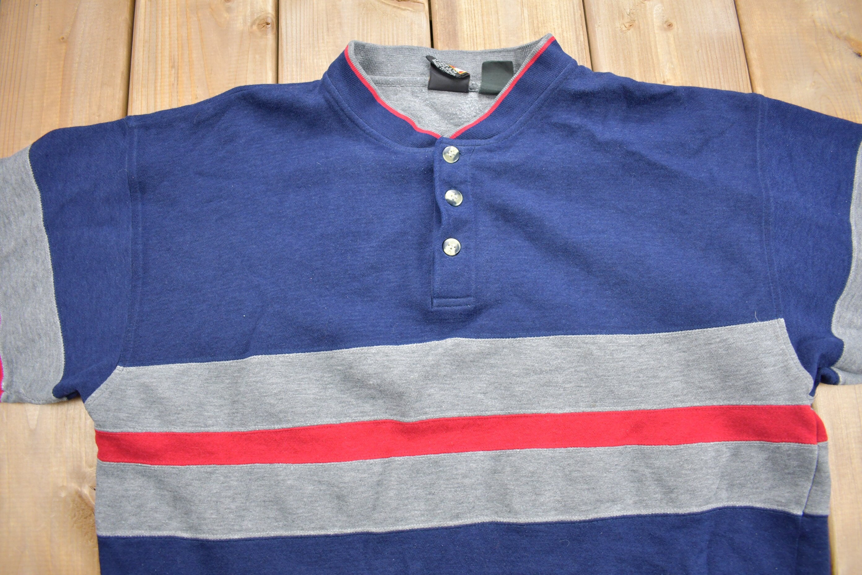 Vintage 1990s Blank Henley Sweatshirt