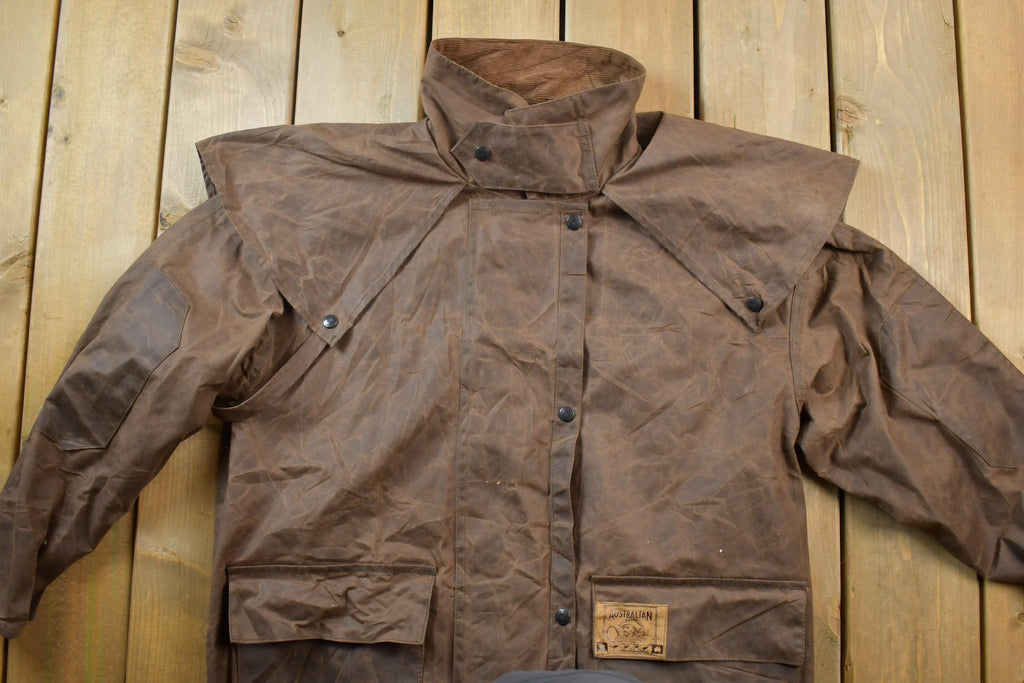 Vintage 1990s Australian Stockman's Dilskins Crazy Full Length Leather Trench Coat Made In Australia By Feathertop